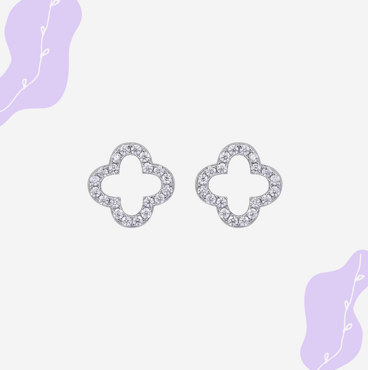 Moissanit Kleeblatt Ohrringe