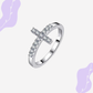 Moissanit Kreuz Ring