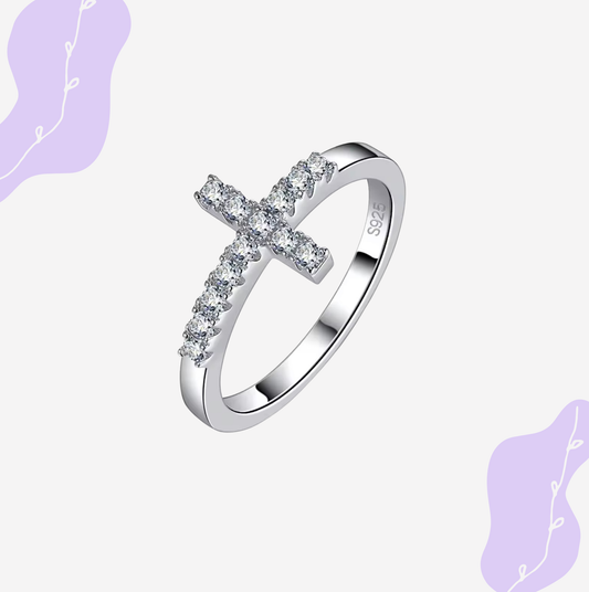 Moissanit Kreuz Ring