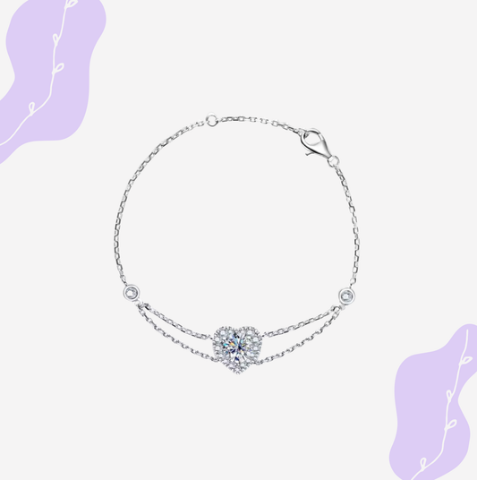 Herzglanz Moissanit Armband