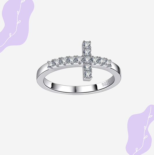 Moissanit Kreuz Ring