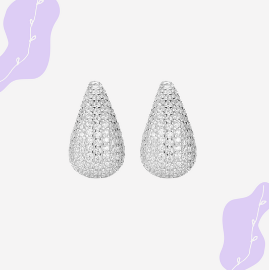 Moissanit-Wassertropfen-Ohrringe