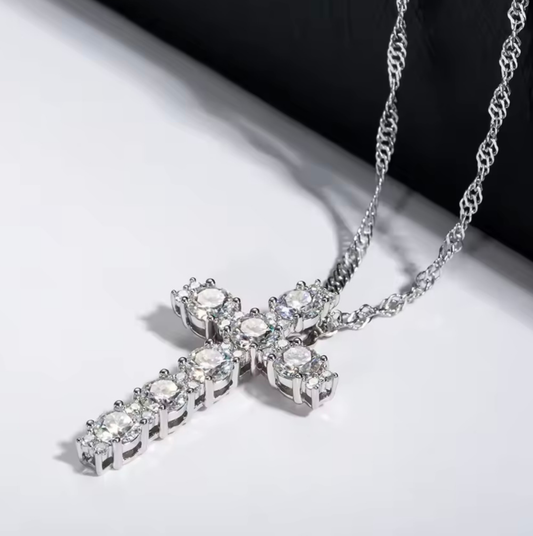 Moissanit Kreuzanhänger